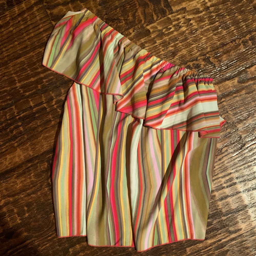 RACHEL Rachel Rhoy One Shoulder Multi-colored Blouse